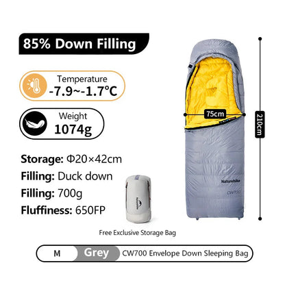 Naturehike CW400 CW700 Sleeping Bag Lightweight Duck Down Winter Thick Warm Ultralight Outdoor Hiking Camping Travel Equipment Wild Frontier Gear LLC