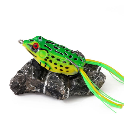 1 Pcs 5G 8.5G 13G 17.5G Frog Lure Soft Tube Bait Plastic Fishing Lure with Fishing Hooks Top Water Ray Frog Artificial 3D Eyes