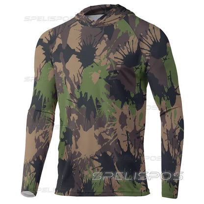 Hoodies Fishing Shirts UPF 50+ Anti-UV Yacht Sea Fish Maillot Beach Gear Lightweight Breathable Angling Tops Wear Running Hood - Wild Frontier Gear LLC