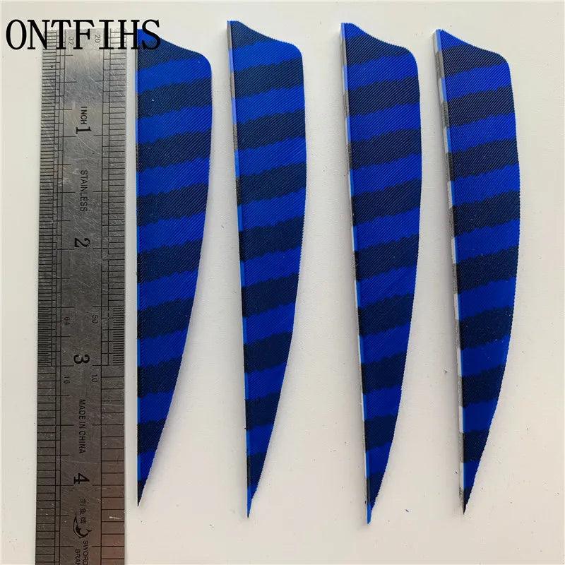 24 Pcs ONTFIHS 4Inch Fletching Arrow Striped Shield Cut Turkey Feather Archery DIY Hunting Accessories - Wild Frontier Gear LLC