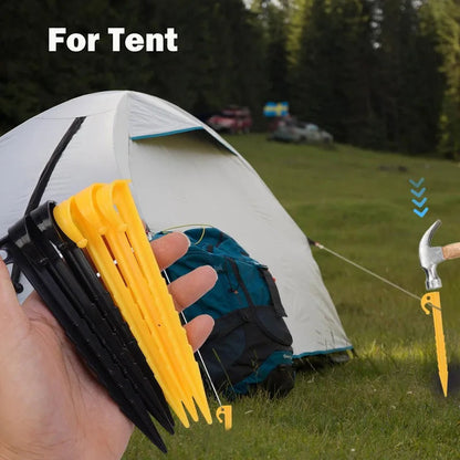 Outdoor Camping Tent Nails Sand Ground Triangular Stake Ground Awning Camping Tools Plastic Tent Pegs Nail Accessories 50/10pcs Wild Frontier Gear LLC