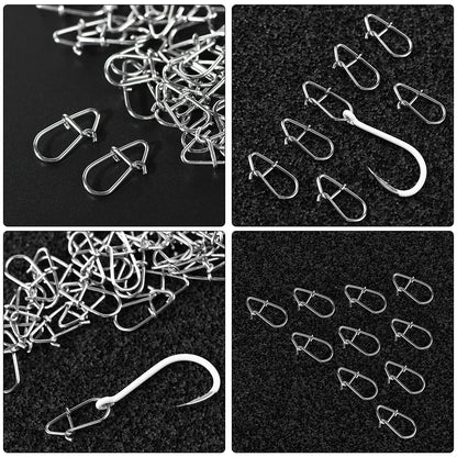 100pcs/lot nice Snap Fishing Barrel Swivel Safety Snaps Hooks Fishhook Fishing Tackle Box Accessory tool lures