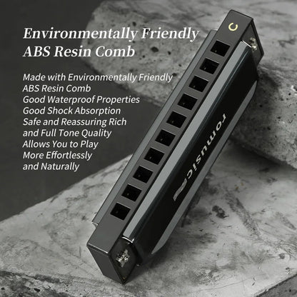 Blues Harmonica Mouth Organ 10 Hole C Key with Case, Diatonic Harmonica for Professional Player, Beginner, Students gifts, Adult Wild Frontier Gear LLC