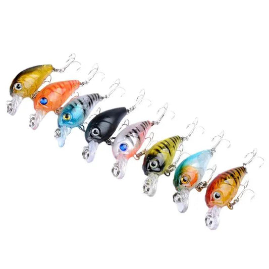 8-Piece Saltwater Crank Bait Set - Realistic Slow Sinking Fishing Lures for Freshwater and Saltwater Adventures - Wild Frontier Gear LLC