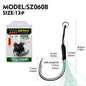PROBEROS10Pcs Metal Jig Tail Assist Hooks 11-19# With PE Line Feather Solid Ring Jigging Fishhook for 5-80g Lure Fishing Hooks