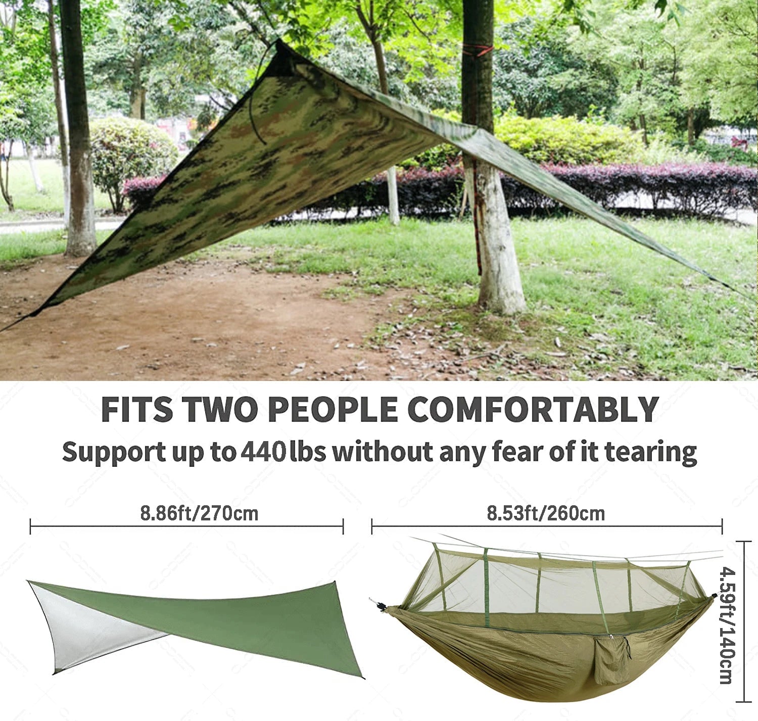 Anti Outdoor Camping Hammock With Mosquito Net And Rain Tent Equipment Supplies Shelters Camp Bed Survival Portable Hammock Wild Frontier Gear LLC