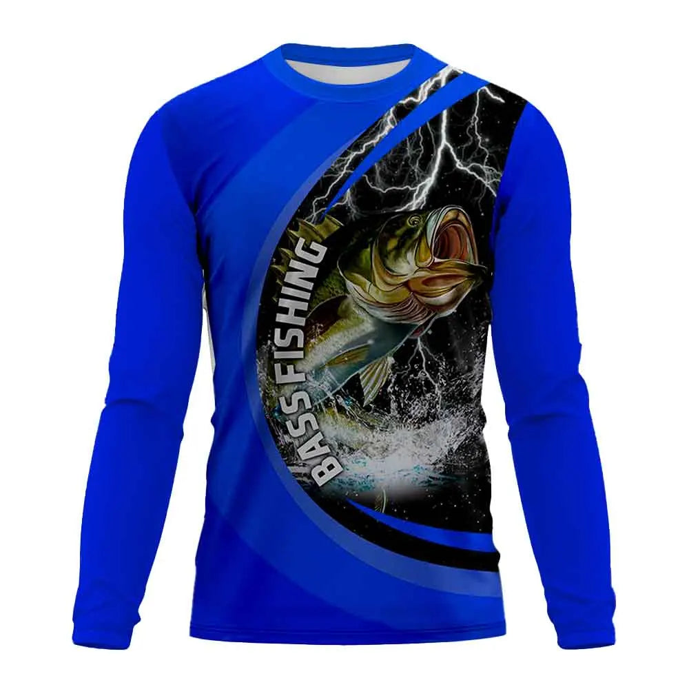 2023 New Spring And Autumn Men's Long Sleeve T-shirt With Fish Pattern Printing Outdoor Fishing Essential T-shirt XS-5XL - Wild Frontier Gear LLC
