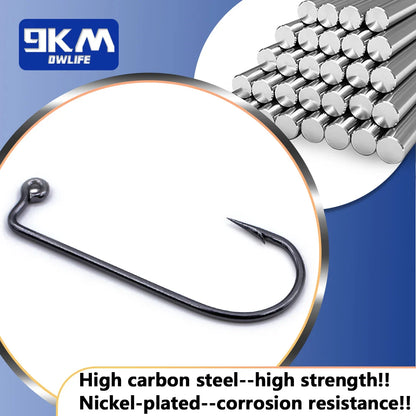 Fishing Jig Hook 50~200Pcs 90 Degree Jig Hook High Carbon Steel Long Shank Jig Head Mold Aberdeen Hook Saltwater Fishing Tackle