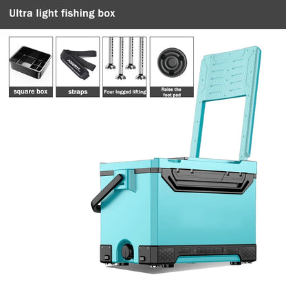Fishing Tool Accessories Set Table Box 32L Large Capacity PP Material Insulation Live Fish Box Multifunctional Fishing Box