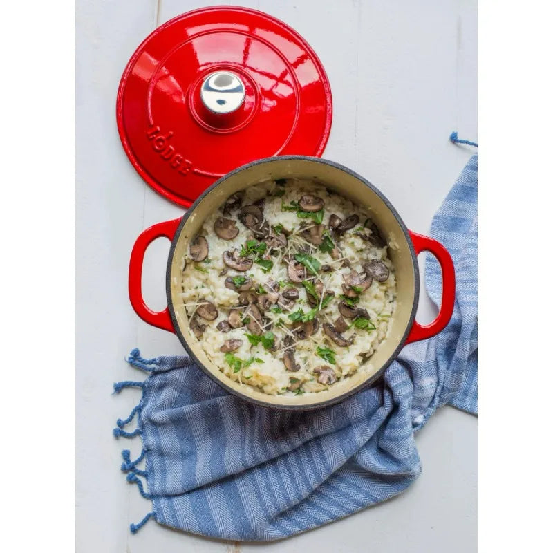 Lodge Cast Iron 5.5qt Red Enameled Dutch Oven Wild Frontier Gear LLC