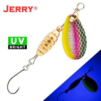Jerry Spear Ultra-Lightweight Brass Spinnerbait Lures for Perch, Trout, and Bass Fishing - Wild Frontier Gear LLC