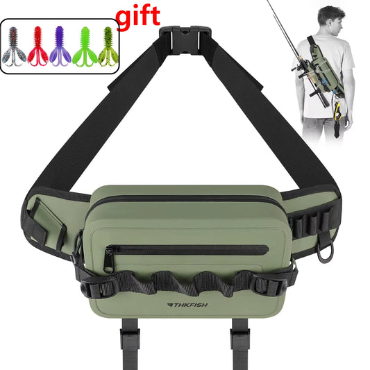 Multifunctional Green Fishing Bag Fishing Tackle Bags Fish Lures Storage Waist Pack Fishing Rod Bag Waterproof Black Backpack