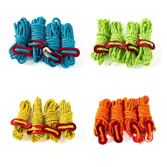 4pcs Tent Wind Rope Cord Tensioner High-Strength Reflective Lanyard - Wild Frontier Gear LLC