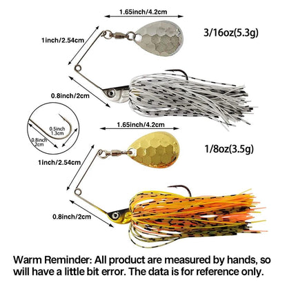 Eupheng Premium Spinner Bait Fishing Lures | Versatile Weight Options & 3D Fish Head Designs for Bass and Pike Fishing - Wild Frontier Gear LLC