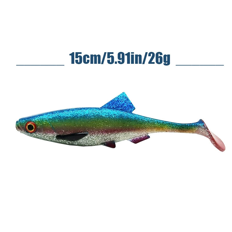 1 Pc Fishing Lures Soft T Tail 15cm/5.91in/26g Bait  Fishing Lure
