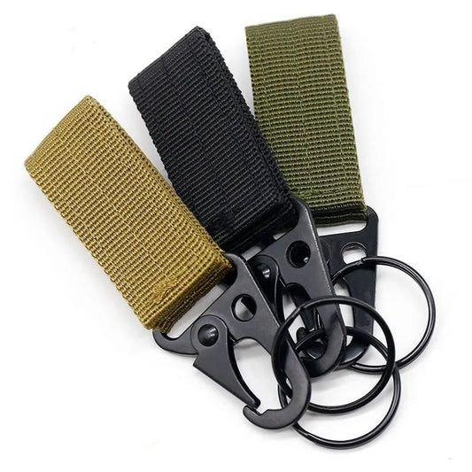 3Pcs Tactical Nylon Webbing Buckle Carabiner Hook EDC Molle Backpack Belt Clip Keychain Hanger For Outdoor Climbing Camping Wild Frontier Gear LLC
