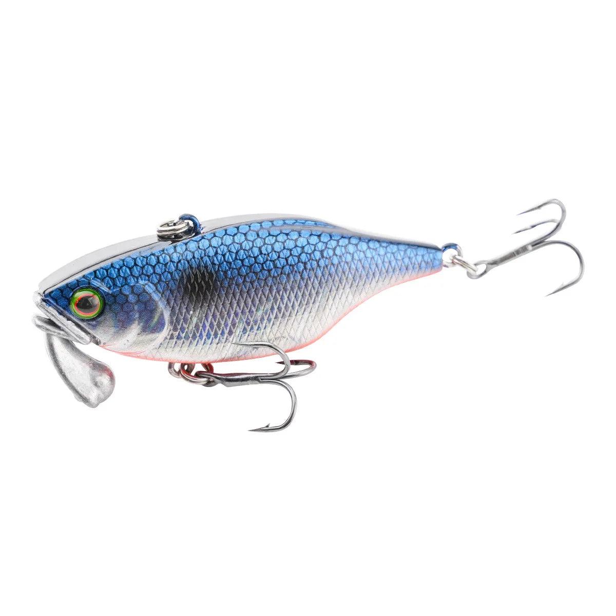 TeStar 60mm 18g Long-Casting Vibration Fishing Lure with 3D Eyes - Artificial Wobbler for Bass and Trout - Wild Frontier Gear LLC