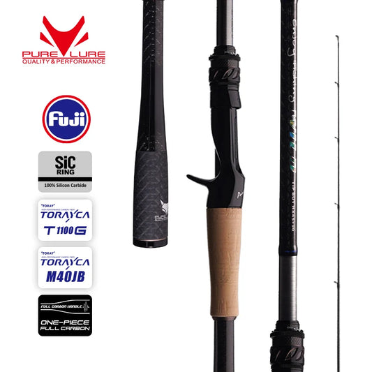 PURELURE WILD All-Fuji SIC Rings and a Choice of EX F/F Action Blanks That Targets Larger Predator Fish Like Pike,Black Bass Rod