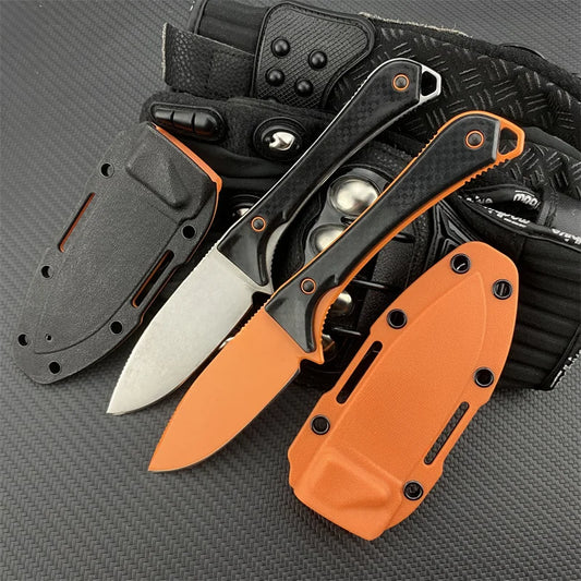 15201 Fixed Blade Knife Drop Point Blade Camping Hunting Self-defense Durable Portable Tools with Sheath Knives for Men Gifts