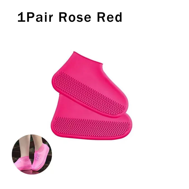 1Pair Waterproof Non-slip Silicone Shoe High Elastic Wear-resistant Men Rain Boots for Outdoor Rainy Day Reusable Shoe Cover - Wild Frontier Gear LLC