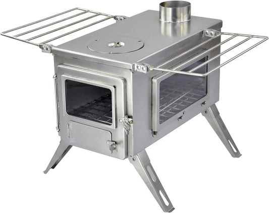 Large Tent Stove | Portable Wood Burning Stove , Shelters, and Camping  1500 Cubic Inch Firebox Wild Frontier Gear LLC