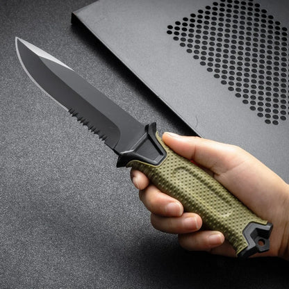 high-quality Stainless Steel Tactical Knife, Wilderness Survival Knife, Portable Self-Defense Straight Knife Set