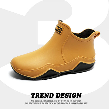 Fashion Couple's Outdoor Rain Boots New Men High Top Hiking Fishing Water Shoes Anti-slip Chef Work Ankle Boots Waterproof Shoes - Wild Frontier Gear LLC
