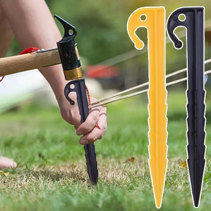 Outdoor Camping Tent Nails Sand Ground Triangular Stake Ground Awning Camping Tools Plastic Tent Pegs Nail Accessories 20/10pcs Wild Frontier Gear LLC