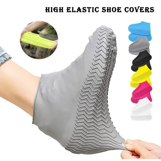 1Pair Waterproof Non-slip Silicone Shoe High Elastic Wear-resistant Men Rain Boots for Outdoor Rainy Day Reusable Shoe Cover - Wild Frontier Gear LLC