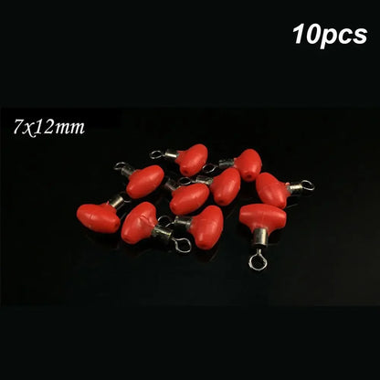 10pcs/bag Cross-Line Swivels & Bead T Shape Pulley Slide Rig Connector Luminous Green Saltwater Fishing Terminal Tackle