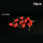 10pcs/bag Cross-Line Swivels & Bead T Shape Pulley Slide Rig Connector Luminous Green Saltwater Fishing Terminal Tackle