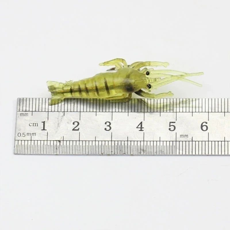 Soft Silicone Simulation Shrimp Lure With Hook Artificial Baits Fishing Lures Fishing Accessory Set 5/10/20/50/100PCS Optional