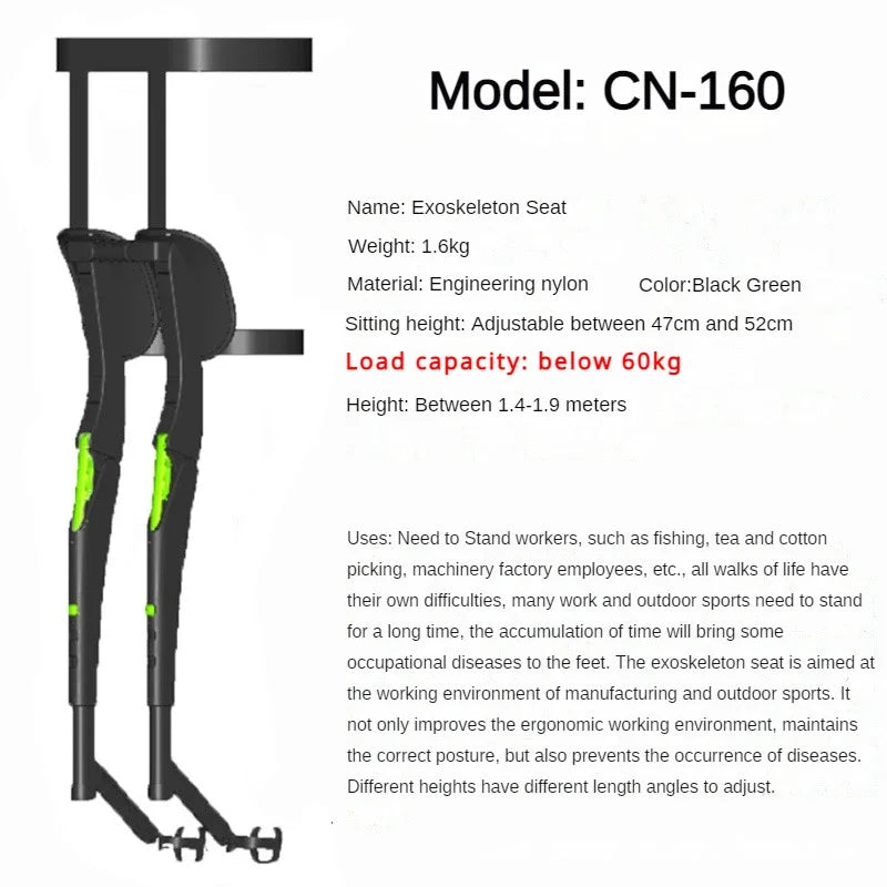 New Exoskeleton Wearable Sports Lightweight Folding Chair Fishing Outdoor Portable Travel Multifunctional Seat Stool - Wild Frontier Gear LLC
