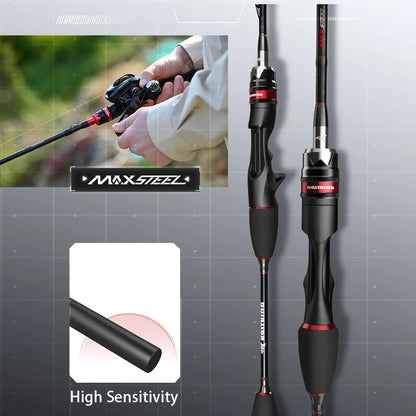 KastKing Max Steel Rod Carbon Spinning Casting Fishing Rod with 1.80m 2.13m 2.28m 2.4m Baitcasting Rod for Bass Pike Fishing - Wild Frontier Gear LLC