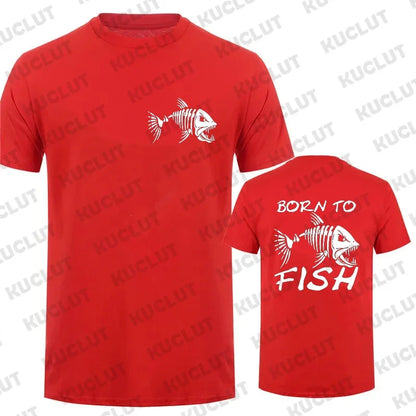 Born To Fish Funny Shirt Fashion Fisherman T-shirts Short Sleeve Funny Fishing Lover Tshirts Casual Summer Men's Street T-shirt - Wild Frontier Gear LLC