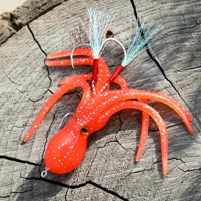 22g Silicone Octopus Double Hook Fishing Lure Baits - Triple Jig Sinking Swimbaits for Bass, Trout, and Shad - Wild Frontier Gear LLC