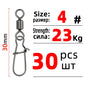 DNDYUJU 10 To 50X Fishing Swivel Snap Pin Bearing Rolling Swivel Stainless Steel Snap Fishing Connector Fishhook Lure Tools