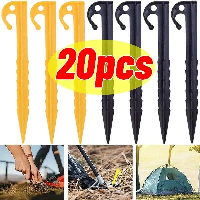 Outdoor Camping Tent Nails Sand Ground Triangular Stake Ground Awning Camping Tools Plastic Tent Pegs Nail Accessories 20/10pcs Wild Frontier Gear LLC