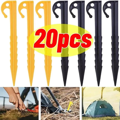 Outdoor Camping Tent Nails Sand Ground Triangular Stake Ground Awning Camping Tools Plastic Tent Pegs Nail Accessories 20/10pcs Wild Frontier Gear LLC