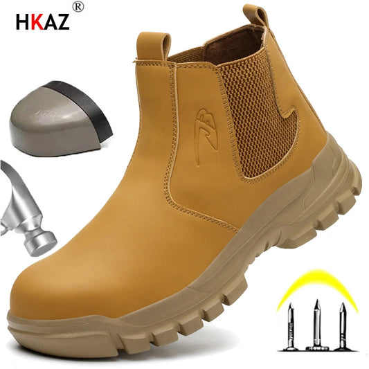 Waterproof Men's Safety Work Boots Steel Toe Shoes Anti Impact And Anti-Puncture Outdoor Adventure Hiking - Wild Frontier Gear LLC