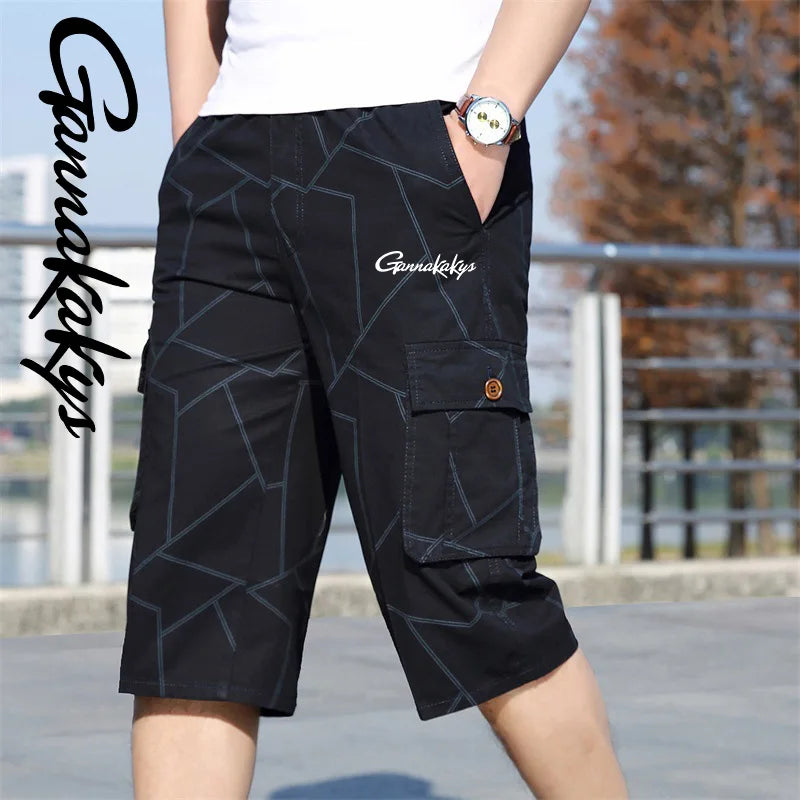 2024 Men's Summer Sports Fishing Pants Men's Hiking Breathable Multi Pocket Work Shorts Beach Running Travel Shorts - Wild Frontier Gear LLC