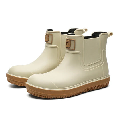 Rain Boots Men Anti-slip Wear-resistant Plush Fashion Kitchen Autumn Winter New Rain Shoes Ankle Women Waterproof Shoes - Wild Frontier Gear LLC