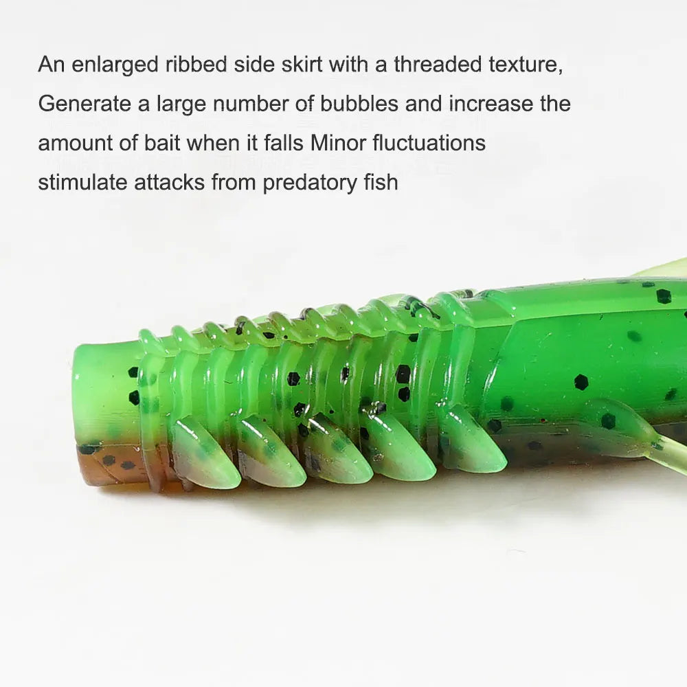 SUNMILESUNMILE 8pcs 75mm2.95inch Craw Baits Floating Shrimp Softbait Soft Lure Wobbler Bass Baits Artificial Pesca Wild Frontier Gear LLC