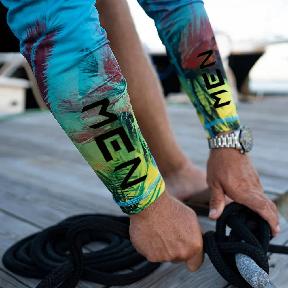 Summer Hooded Outdoor Long Sleeved Fishing Shirt UV Protection Fishing Shirt Men Breathable Quick Dry Sun Protection T-Shirts - Wild Frontier Gear LLC
