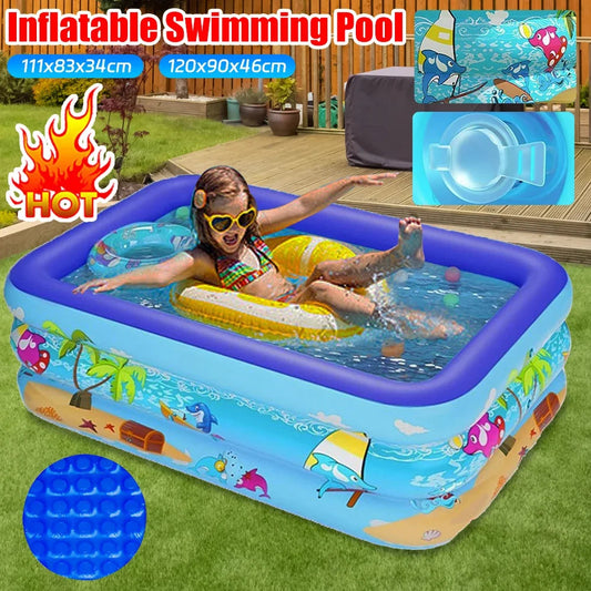 Inflatable Swimming Pool Large Family Pools Rectangle Framed Children Swimming Pool Summer Outdoor Kids Baby Bathtub Toys Wild Frontier Gear LLC