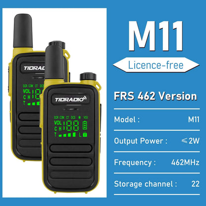 TIDRADIO 2pcs TD-M11 Mini Walkie Talkie FRS Long Range Rechargable Portable Kids Two Way Radio Type-C Charger for Camping Trip