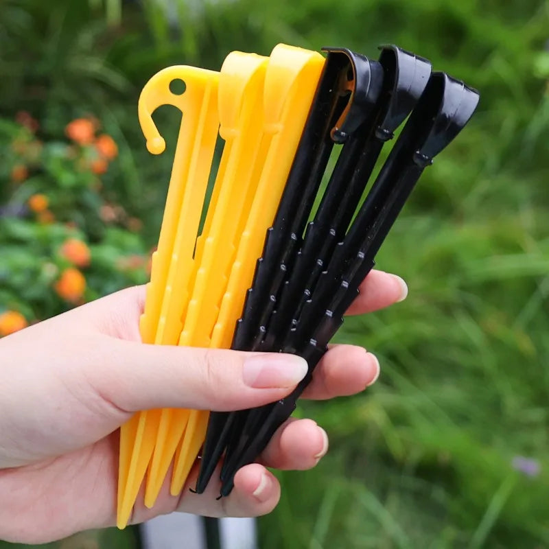 Outdoor Camping Tent Nails Sand Ground Triangular Stake Ground Awning Camping Tools Plastic Tent Pegs Nail Accessories 50/10pcs Wild Frontier Gear LLC