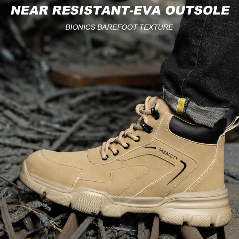 Men Steel Toe Safety Work Boots Indestructible Construction Safety Boots Puncture Proof Male Work Shoes Protective Footwear - Wild Frontier Gear LLC