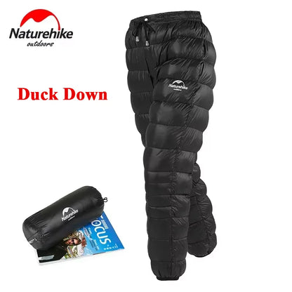 Naturehike Outdoor Down Pants Waterproof Wear Ultralight Thermal Hiking Pants Camping Warm Winter Goose Down Pants NH18K210-K