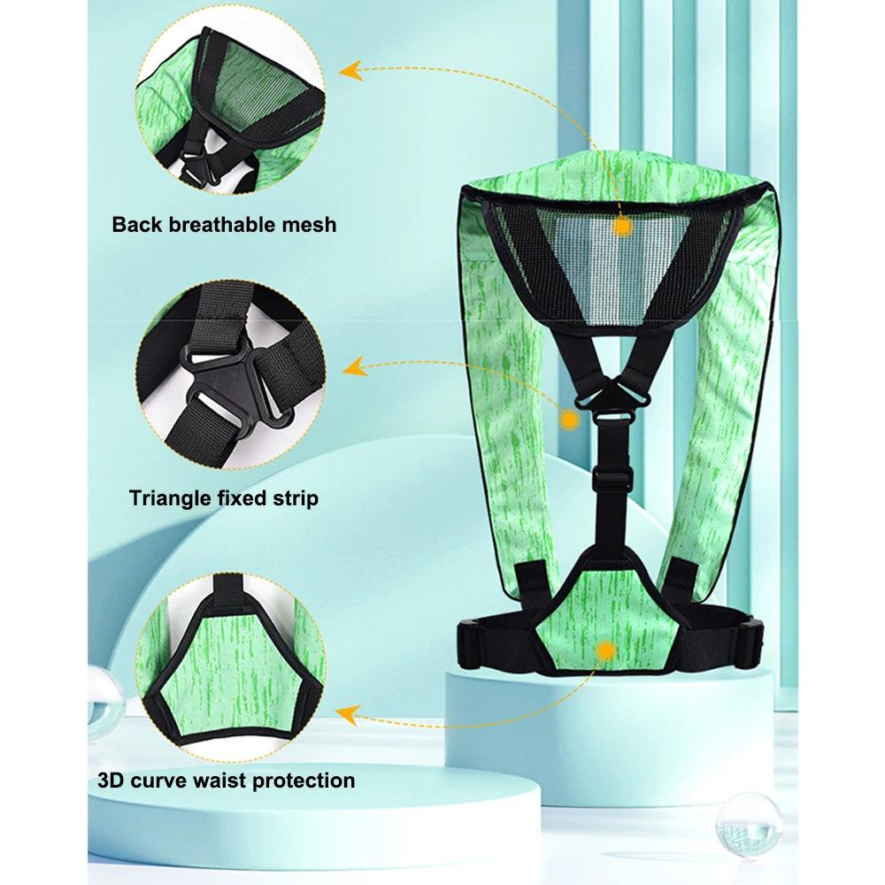 Automatic inflatable life jacket for adult swimming, water sports life jacket, automatic and manual - Wild Frontier Gear LLC
